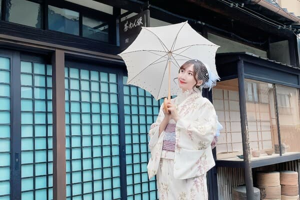 [Kimono Rental Shimizu, Chawanzaka Store] Women's Arranged Kimono Plan (lace kimono set) - Kyoto