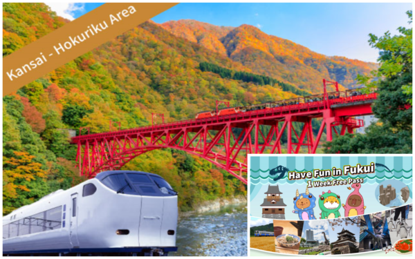 7-Day Kansai-Hokuriku Area Pass & Have Fun in Fukui 1 Week Free Pass (3 Facilities) Set - Fukui