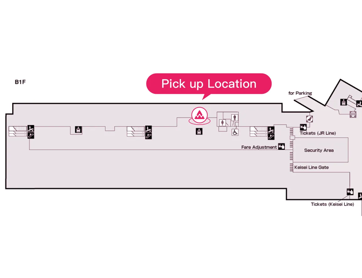 Pickup location guide for JR Narita Airport Station | WAmazing Shop