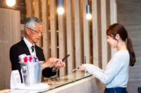 Stock image showing pickup of online order